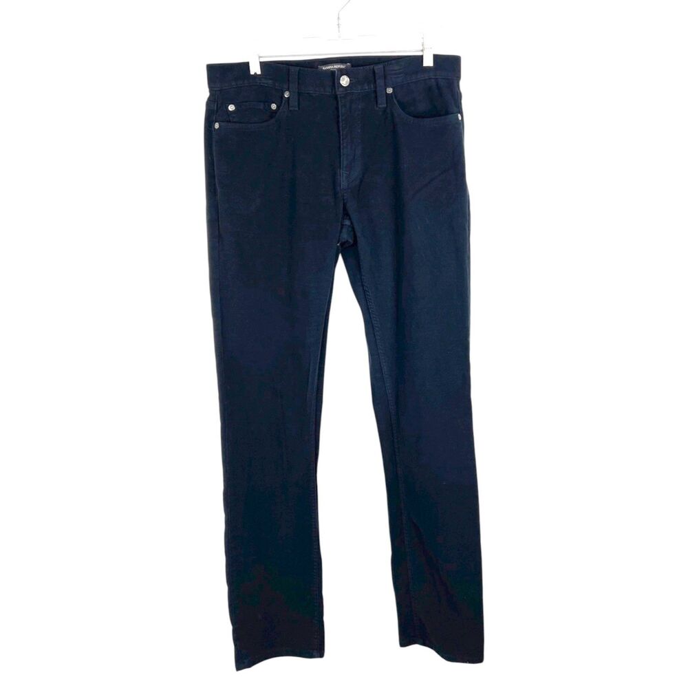 Banana Republic Traveler Pants Men 32 x 34 Black Slim Fit Casual Soft Cotton